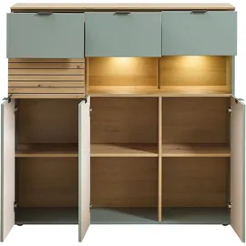 Innostyle Highboard INA 125 x 125 x 45 cm Schilfgrün/Eiche