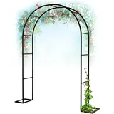 Gartenbogen aus Metall, robuste Rosenbögen, Rankhilfe für Kletterpflanzen, Gitterdesign, Spritzlackierverfahren, hochtemperaturbeständig,für Rasen Terrasse Hochzeitszeremonie Party Dekoration(Schwarz,