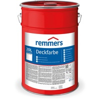 Remmers Deckfarbe weiß (RAL 9016), 20 Liter, Deckfarbe für innen und außen, Wetterschutzfarbe viele Untergründe, hochdeckend, wetterfest