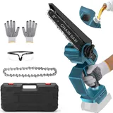Mini Akku Kettensäge 8 Zoll kompatibel mit Bosch GBA 18V (Ohne akku), Bürstenlose Elektro baumsäge, klein Kettensägen Kette Sicherheitsschloss Automatischer Öler astsäge Säge akkusäge Handkettensäge