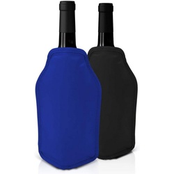 JOEJI’S KITCHEN Outdoor-Flaschenkühler 2er-Set Weinkühler und Sektkühler Hülle Manschetten – Schwarz & Blau