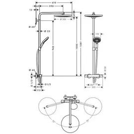 Hansgrohe Raindance Select S Showerpipe 300 2jet mit Thermostat (27133000)