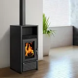 Kaminofen wasserführend Schmitzker Marbella Up Holzofen Schwarz Kamin Ofen 8 kW