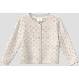 s.Oliver Junior Baby Strickjacke mit Ajourmuster - creme - 74