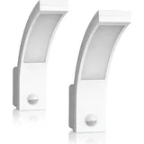 sebson LED Aussenleuchte mit Bewegungsmelder 2er Pack, Wandleuchte weiß, 15W, 1000lm, kaltweiß 5800K, IP65, Außenwandleuchte Sensor 9m / 140°