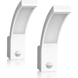 sebson LED Aussenleuchte mit Bewegungsmelder 2er Pack, Wandleuchte weiß, 15W, 1000lm, kaltweiß 5800K, IP65, Außenwandleuchte Sensor 9m / 140°