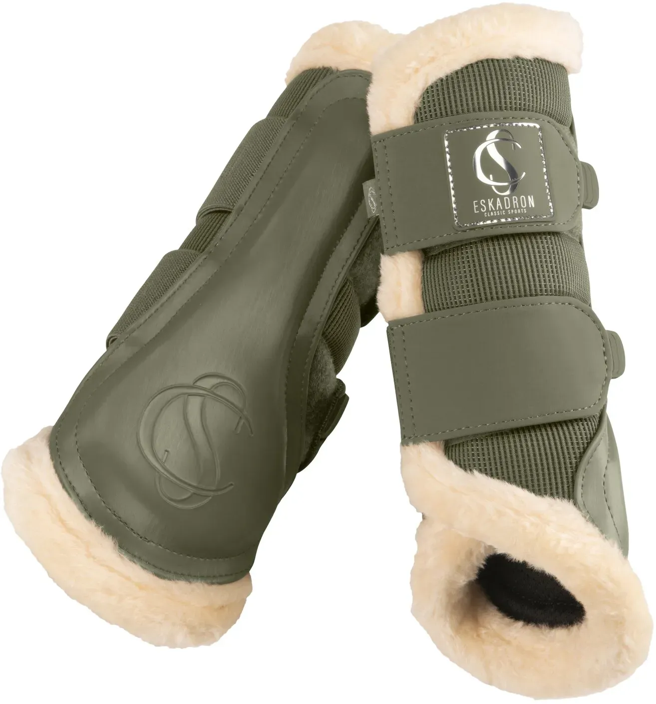 ESKADRON Classic Sports Gamaschen Mesh FauxFur, für Vorder- und Hinterbeine dusty olive XL