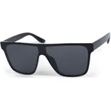 Stylebreaker Unisex Shield Monoglas Sonnenbrille, Polycarbonat Glas und Kunststoff Rahmen, Retro Nerd Style 09020108, Farbe:Gestell Schwarz/Glas Grau getönt - Einheitsgröße