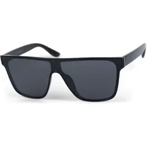 Stylebreaker Unisex Shield Monoglas Sonnenbrille, Polycarbonat Glas und Kunststoff Rahmen, Retro Nerd Style 09020108, Farbe:Gestell Schwarz/Glas Grau getönt - Einheitsgröße