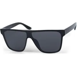Stylebreaker Unisex Shield Monoglas Sonnenbrille, Polycarbonat Glas und Kunststoff Rahmen, Retro Nerd Style 09020108, Farbe:Gestell Schwarz/Glas Grau getönt - Einheitsgröße