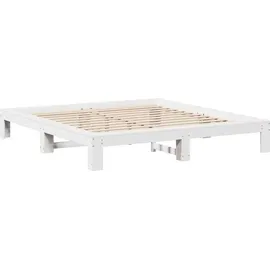 vidaXL Massivholzbett 180 x 200 cm Weiß