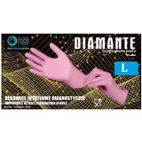 Global Food Hygiene Diamante Nitrilhandschuhe Rosa 100 Stück - Gr.L - Einmalhandschuhe Puderfrei & Latexfrei, Medizinische Qualität EN 455 & EN 374, Untersuchungshandschuhe Pink (L)