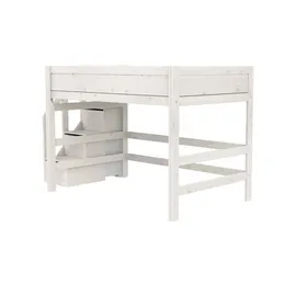 Lifetime Mittelhochbett mit Treppe ¦ weiß ¦ Maße (cm): B: 257 H: 152