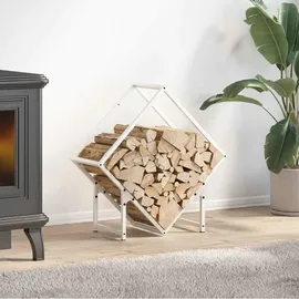 vidaXL Kaminholzregal Kaltgewalzter Stahl 60 x 25 x 60 cm Weiß