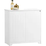 SoBuy Waschbeckenunterschrank, Weiß Holzwerkstoff, 60x60x30 cm Badezimmer, Badezimmerschränke, Waschbeckenunterschränke