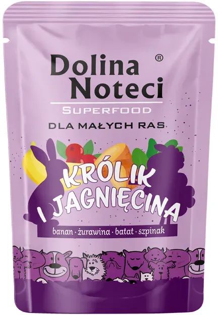 Dolina Noteci Superfood Nassfutter für kleine Hunderassen mit Kaninchen und Lamm 100g