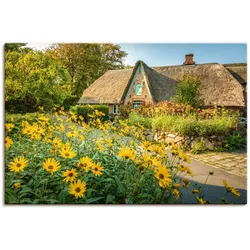 Artland Leinwandbild »Historischer Hof mit Bauerngarten Keitum«, Gartenbilder, (1 St.), auf Keilrahmen gespannt Artland Farbe Bild(er): gelb