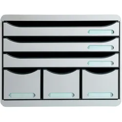 Exacompta 306740D 1x STORE-BOX mit 6 Schubladen, Serie Office - Lichtgrau