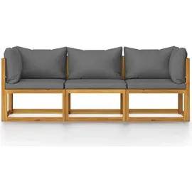vidaXL 3-Sitzer-Gartensofa mit Auflage Akazie Massivholz