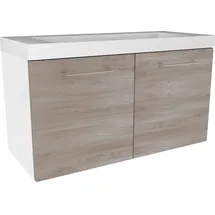 Fackelmann Waschtischunterschrank Lima 80 x 42 x 35 cm Weiß Matt