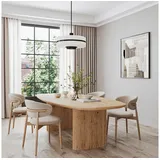 Rellgo Esstisch Alva, vielseitiger Eichenholztisch, massiver Wohnzimmertisch, eleganter Esszimmertisch, 220 x 110 cm beige|braun