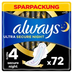 always Binden Ultra Secure Night mit Flügeln, 72 St.