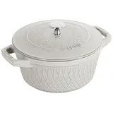 STAUB France Staub Cocotte 24 cm rund, Weisser Trüffel, Gusseisen 4,0 Liter White Truffle