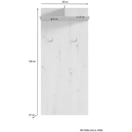 byLIVING Wandgarderobe Ben Artisan Eiche-Optik Hellbraun
