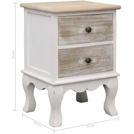 vidaXL Nachtschrank NA 35 x 30 x 50 cm Weiß
