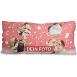 Sunnywall® Kissen selbst gestalten mit eigenem Foto Fotokissen individuell personalisiert Foto Layout (80 x 40 XXL Herzen, weiß flauschig samtweich)