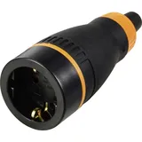 Sygonix SY-6618480 Schutzkontaktkupplung TPE, PC 250 V/AC Schwarz, Orange IP20