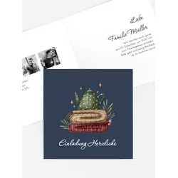 Einladungen Weihnachtskarten selbst gestalten mit Spruch und Fotos im Onlinedesigner bei Meine-Kartenmanufaktur.de