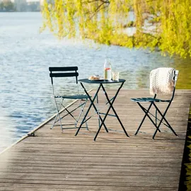 Vanage Bistro Set Balkon Balkonmöbel klappbar Set 3-teilig dunkelblau, versch. Farben