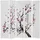 Homestyle4u Paravent Weiß Holz Shoji Reispapier Kirschblüten Shoji