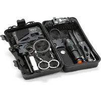 BLANKO Survival-Set in Schutzbox, 10-teiliges Outdoor-Kit für Camping, Wandern, Survival-Trips oder Notfall