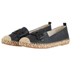 TOM TAILOR Damen Flache Espadrilles mit Kontrastnähten, blau, Uni, Gr. 36