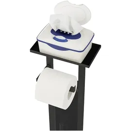 Wenko Stand WC-Garnitur Debar mit Ablage, schwarz,