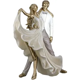 Gilde Figur Salsa Tänzer aus Kunstharz, goldfarben, metallische Optik, 30 cm hoch, 27 cm breit, 11 cm tief