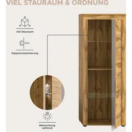 Home Affaire Vitrine Aosta 60 x 35 x 159 cm Braun