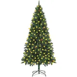 vidaXL Künstlicher Weihnachtsbaum mit Beleuchtung Grün 210 cm