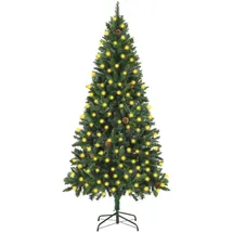 vidaXL Künstlicher Weihnachtsbaum mit Beleuchtung Grün 210 cm