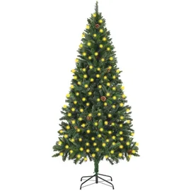 vidaXL Künstlicher Weihnachtsbaum mit Beleuchtung Grün 210 cm