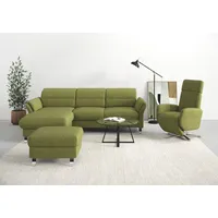 Ecksofa SIT & MORE "Grenoble L-Form mit Federkern" Sofas Gr. B/H/T: 251cm x 85cm x 161cm, Struktur, Recamiere links, ohne Bettfunktion-ohne Armteilverstellung-ohne Kopfteilverstellung, grün (olive) wahlweise mit Bettfunktion, Bettkasten, Arm- und Kopfteilverstellung