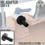 chengtud(cn) IBC Container-Adapter S60x6 Stutzen 1" (25 mm) schwarz