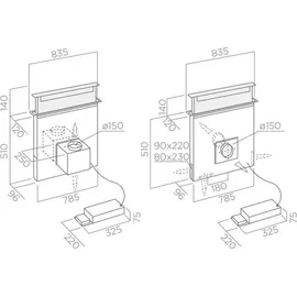 Elica Pandora IX/F/90 Tischhaube 90 cm