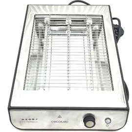 Cecotec Turbo Easy Toast Inox Flachtoaster. 3 Quarzheizkörper, 6 Leistungsstufen, Krümelschublade, Kabelaufwickler , Edelstahl-Finish, 900 W.