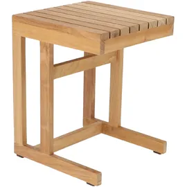 jan kurtz Beistelltisch Cero aus massivem Teakholz, quadratisch, Natur, outdoor geeignet, 35x35x45 cm