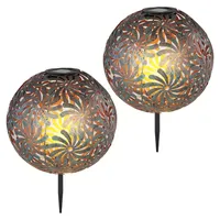 GLOBO Solarleuchte Erdspieß Kugelleuchte Solar Stecklampe antik gold, Lichteffekt,
