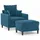 vidaXL Sessel mit Hocker Samt 77 x 80 x 60 cm Blau