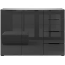 manjana möbel Kommode 135 x 98,7 x 40 cm Anthrazit matt / Schwarz